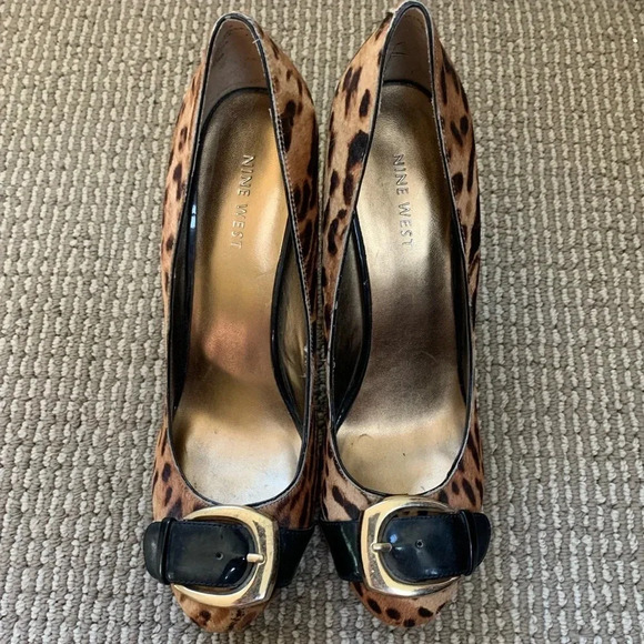 Nine West Cheetah Print Calf Hair Stilettos - Picture 2 of 9